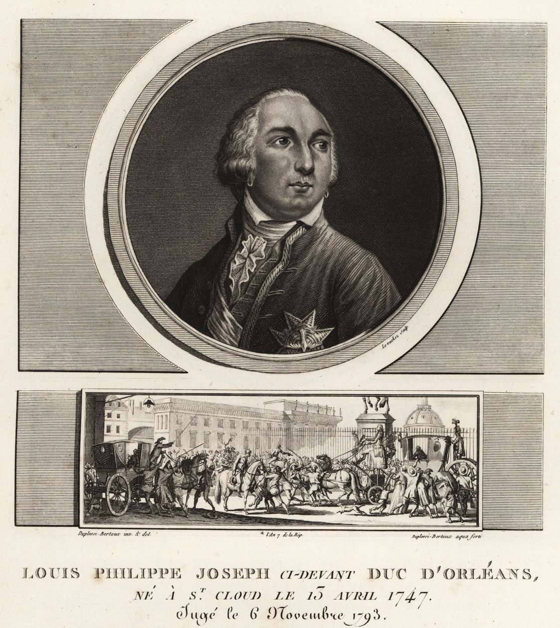Louis Philippe II, hertig av Orleans (1747-1789), fransk hertig giljotinerad under skräckvälde av Unbekannt
