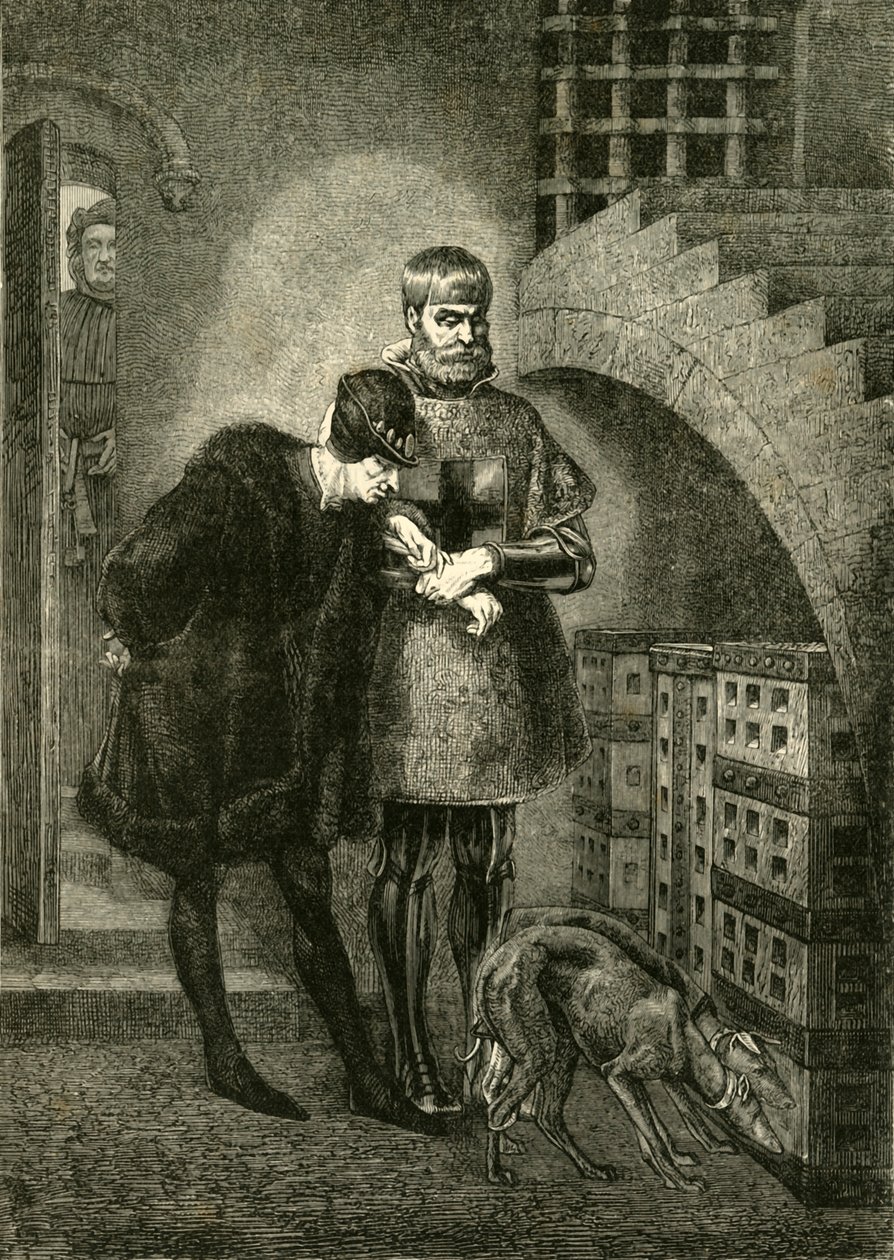 Louis XI besökte kardinal Balue i järnburen, 1469-1481, 1890. av Unbekannt