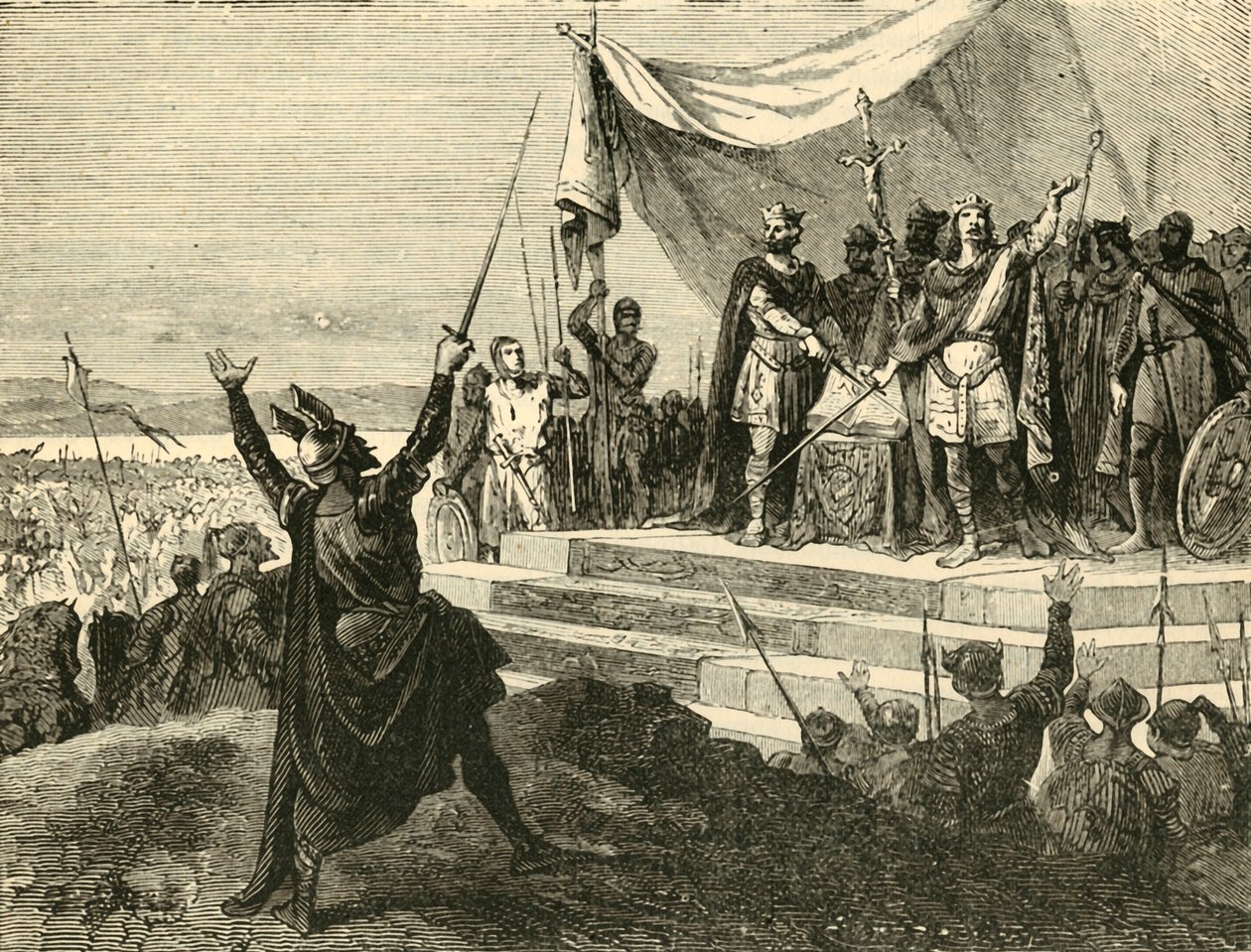 Louis och Charles avlade Strasburg-ed inför sina arméer, 842AD, 1890. av Unbekannt