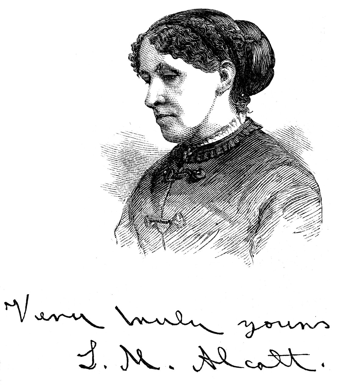 Louisa May Alcott 1832-1888, amerikansk författare, 1875 av Unbekannt