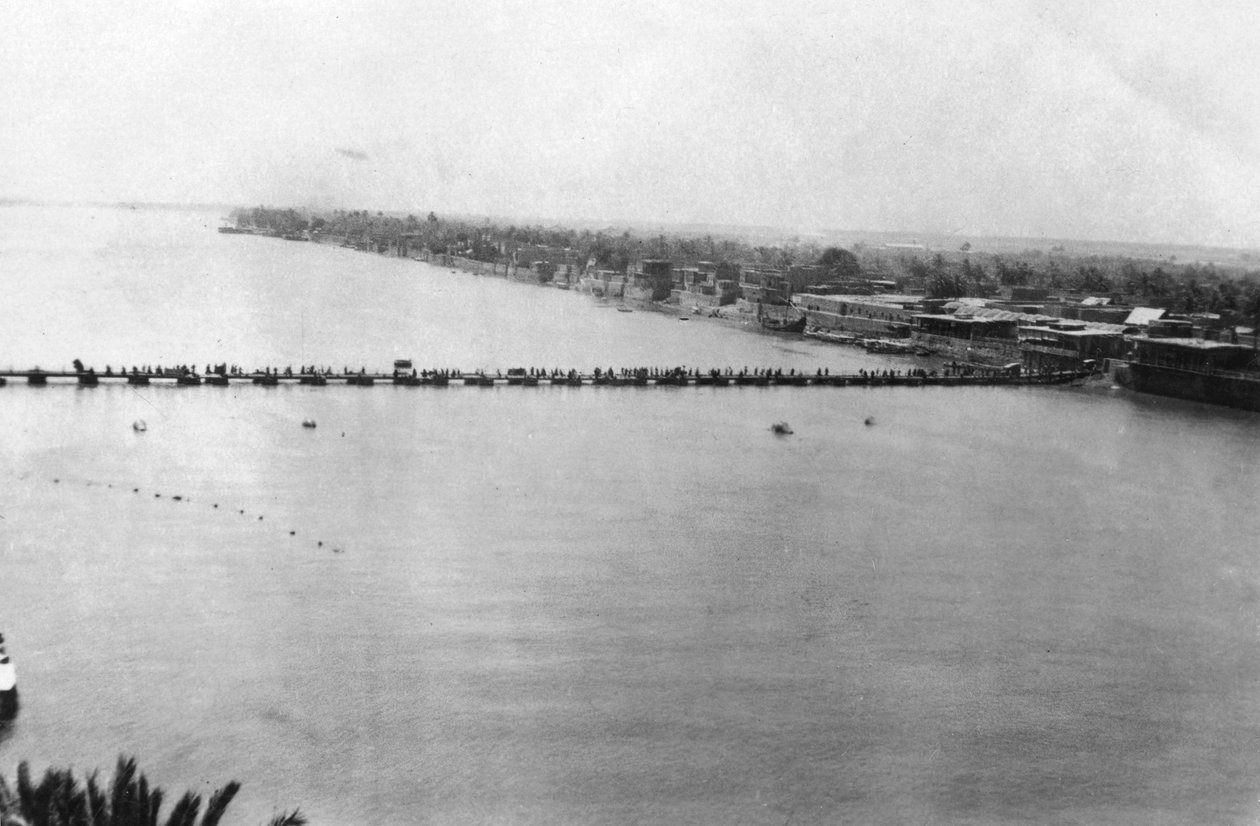 Nedre pontonbron, Bagdad, Mesopotamien, första världskriget, 1918 av Unbekannt