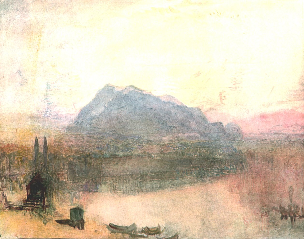 Lucerne and the Righi: Early Dawn, c1840-talet, c1900. av Unbekannt