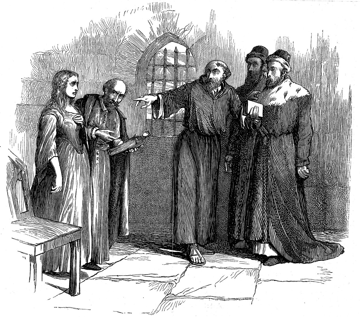 Lucrezia Castellani före inkvisitorerna efter förbjuden valdensertjänst, c1476 1800-talet av Unbekannt