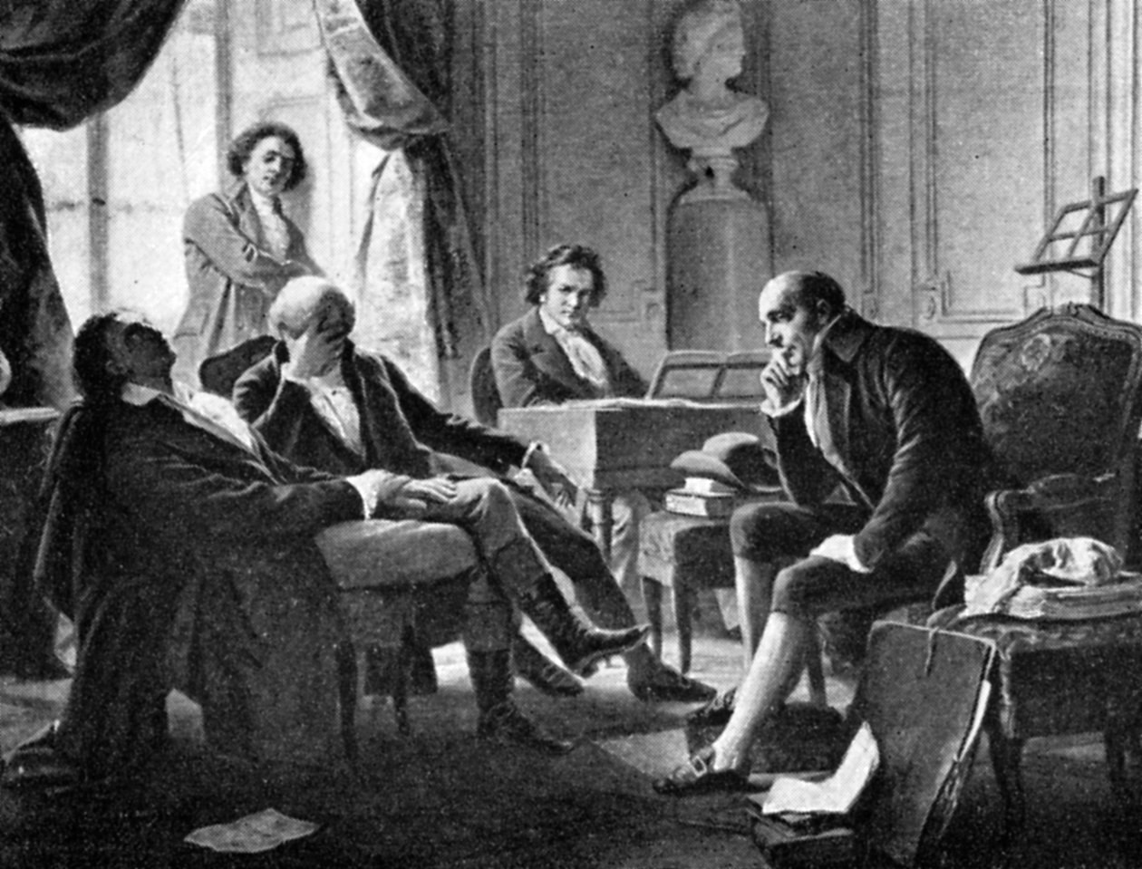 Ludwig van Beethoven och hans vänner, 1770-1827, tysk kompositör, 1909 av Unbekannt