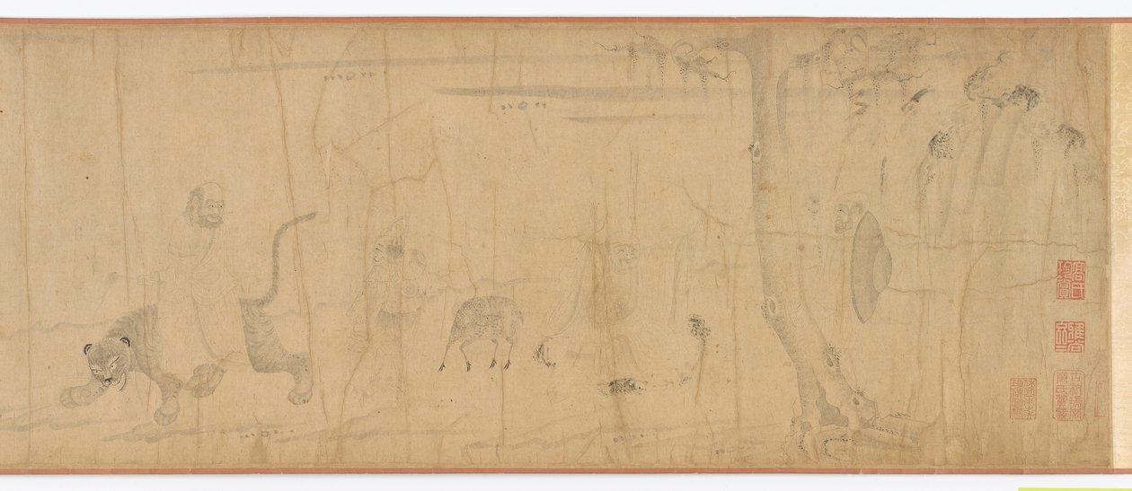 Luohaner och djur som korsar havet, Mingdynastin, 1500-1600-talet. av Unbekannt