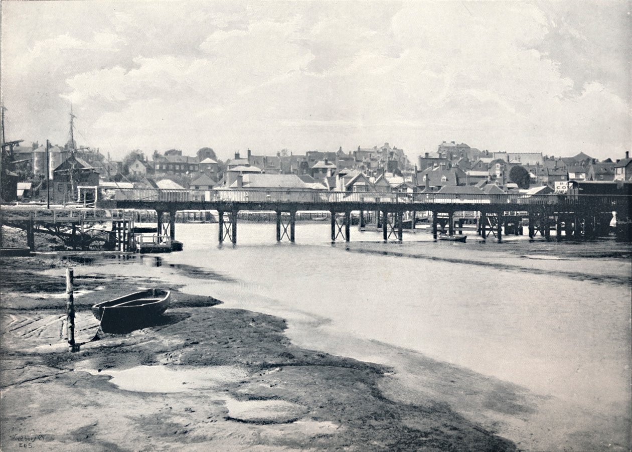 Lymington - Bron och staden, från floden, 1895 av Unbekannt