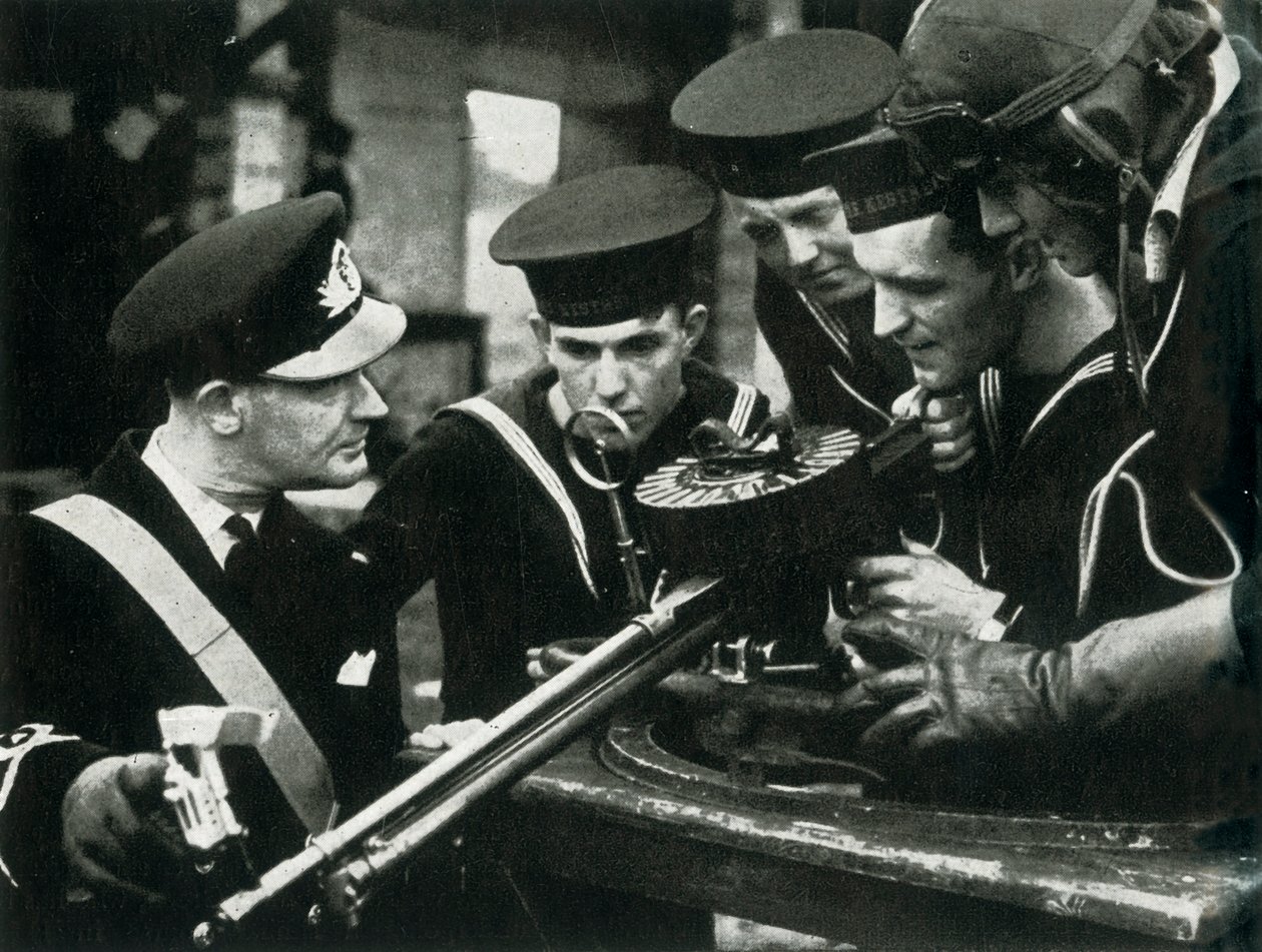 Maskingevärsinstruktion, Fleet Air Arm, c1943. av Unbekannt