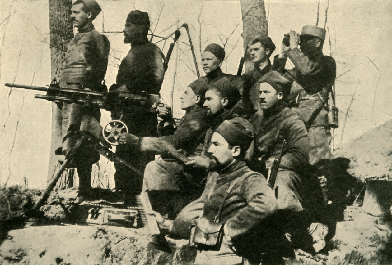 Maskingevärssektion av Zouaves, första världskriget, 1915, c1920. av Unbekannt