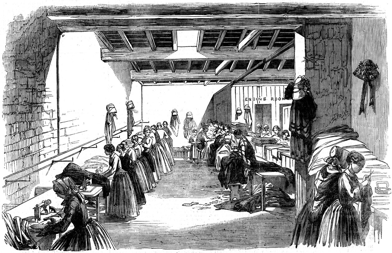 Maskinrum i en ångsyfabrik, 1854 av Unbekannt