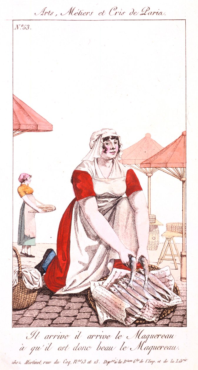 Makrillförsäljare, 1826 av Unbekannt