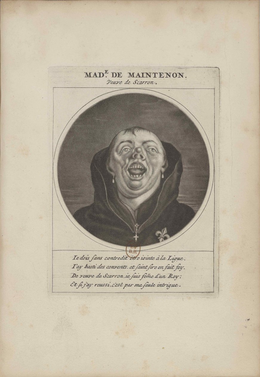 Madame de Maintenon förklädd till munk, ca 1690. av Unbekannt