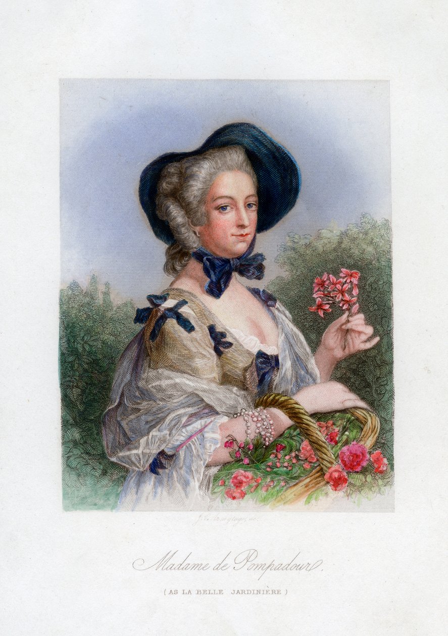 Madame de Pompadour som den vackra trädgårdsmästaren av Unbekannt