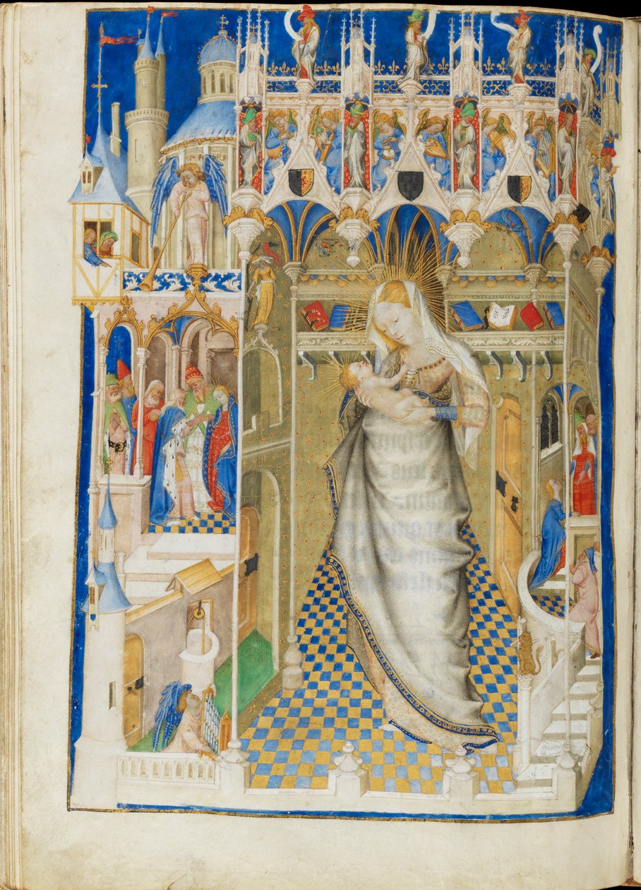 Madonna och barn i en kyrka (Five Joys of the Virgin). Isabella Stuarts timmar. av Unbekannt