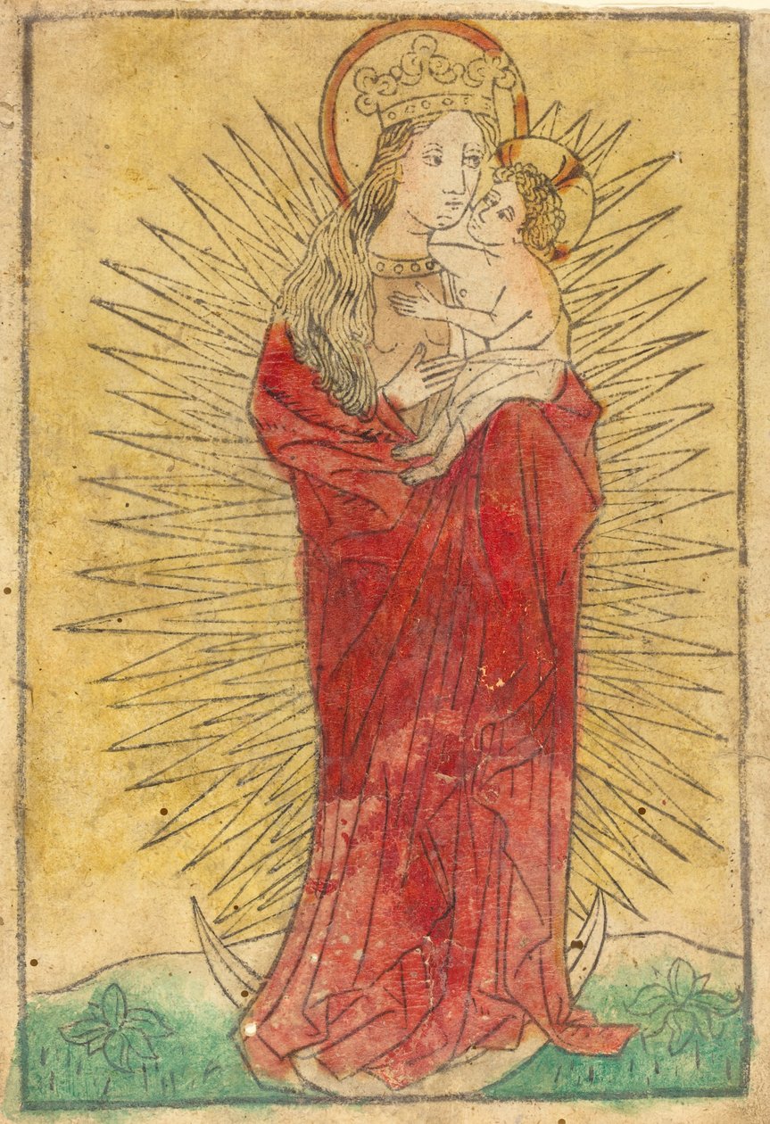Madonna och barn i en härlighet som står på en halvmåne, 14501460. av Unbekannt