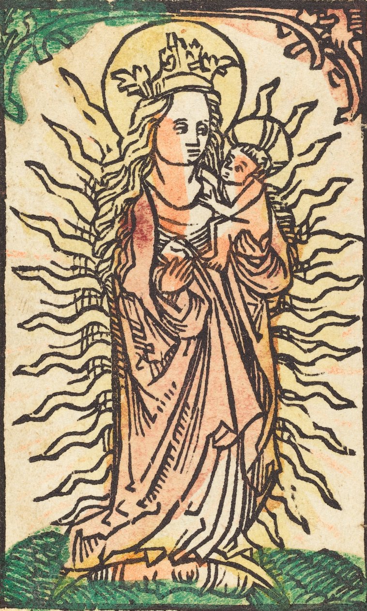 Madonna och barn i en härlighet som står på en halvmåne, 14701480. av Unbekannt