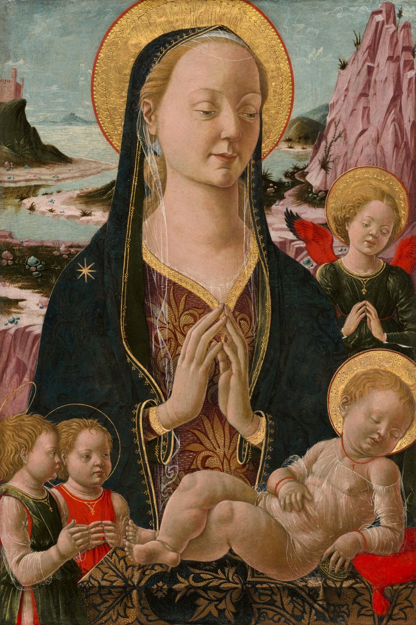 Madonna och barn med änglar, ca. 14551470. av Unbekannt