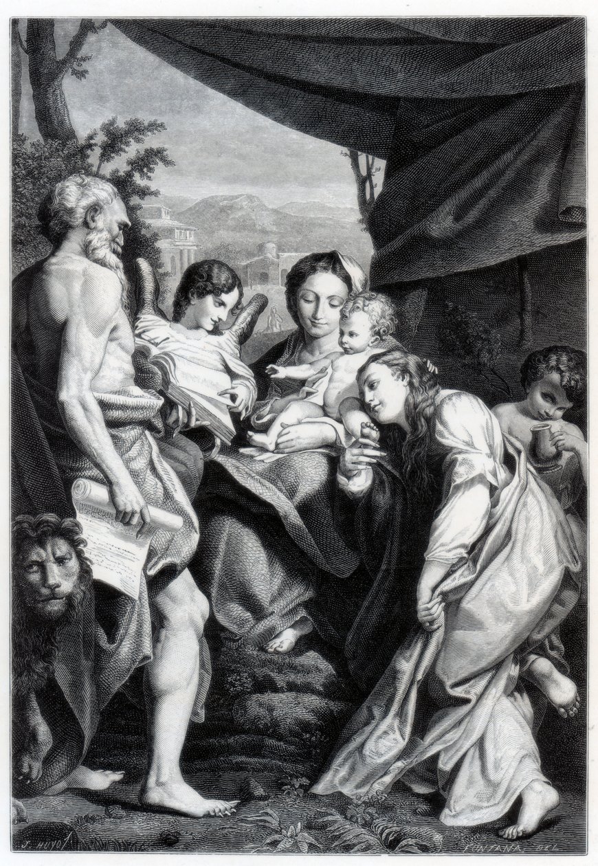 Madonna och barn med St Hieronymus och Maria Magdalena Dagen, 1525-1528 1870 av Unbekannt