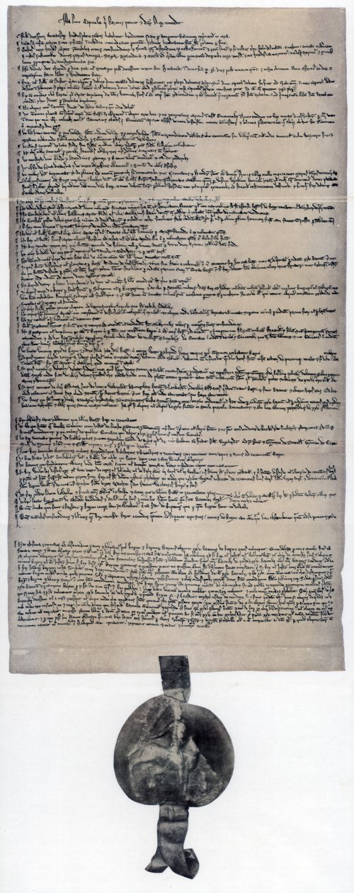 Magna Carta, engelsk charter som ursprungligen utfärdades 1215 av Unbekannt