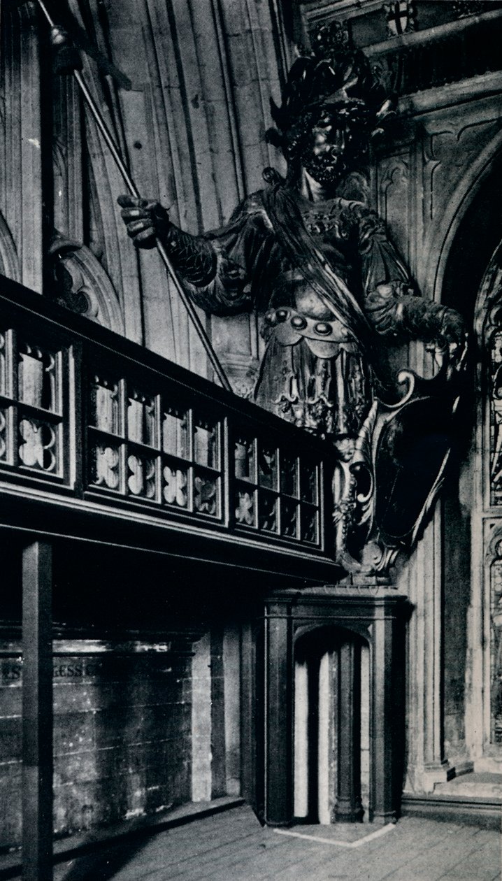 Magog Corineus, en av de två stadsjättarna som brändes i London Guildhall-branden, 1940 av Unbekannt