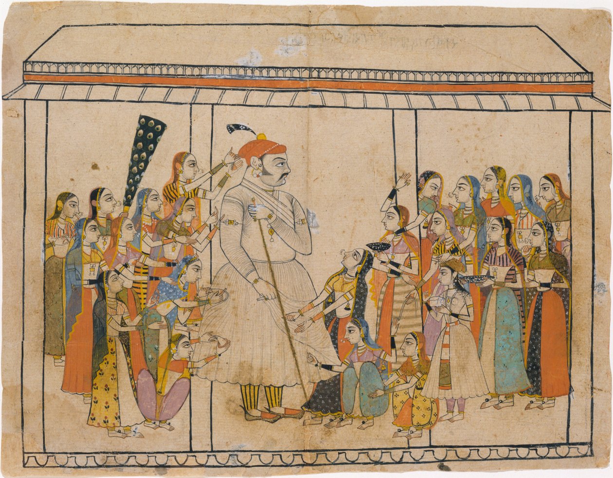 Maharaja Raj Singh Adored by His Ladies, ca. 1710-20. av Unbekannt