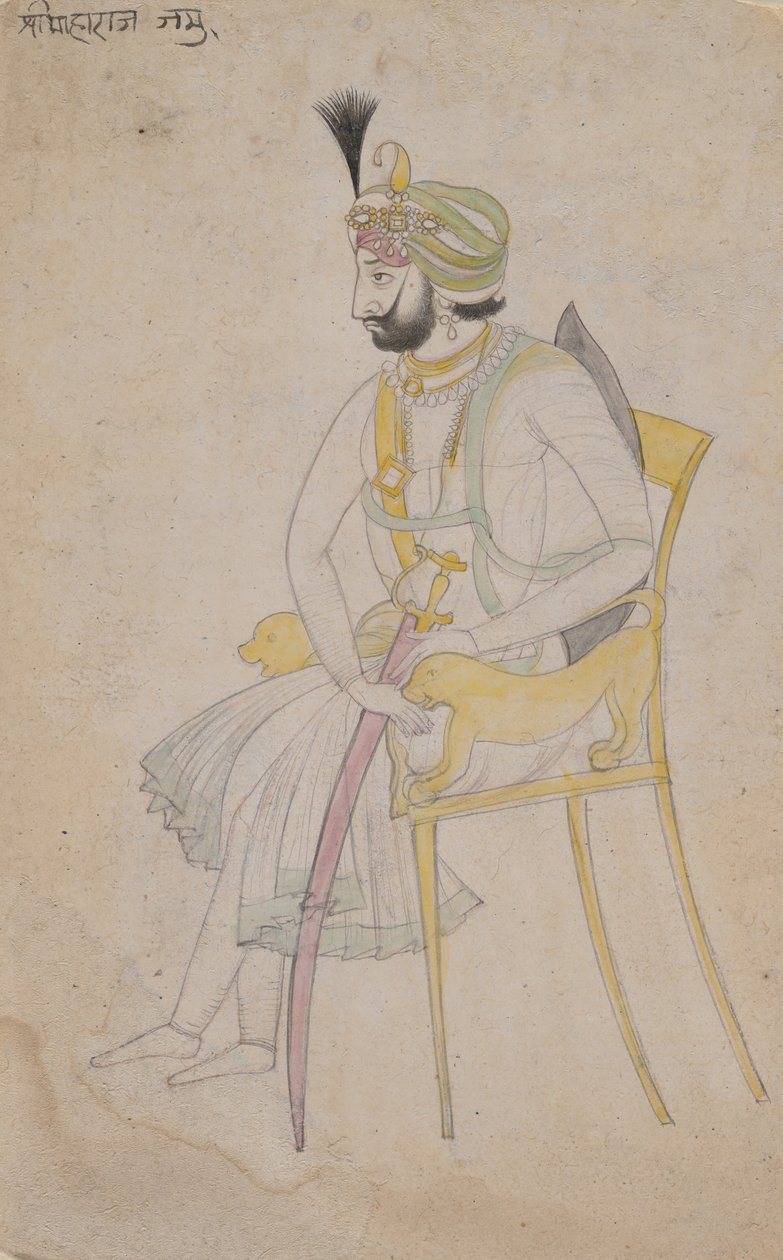 Maharaja Ranbir Singh, ca. 1860-80. av Unbekannt