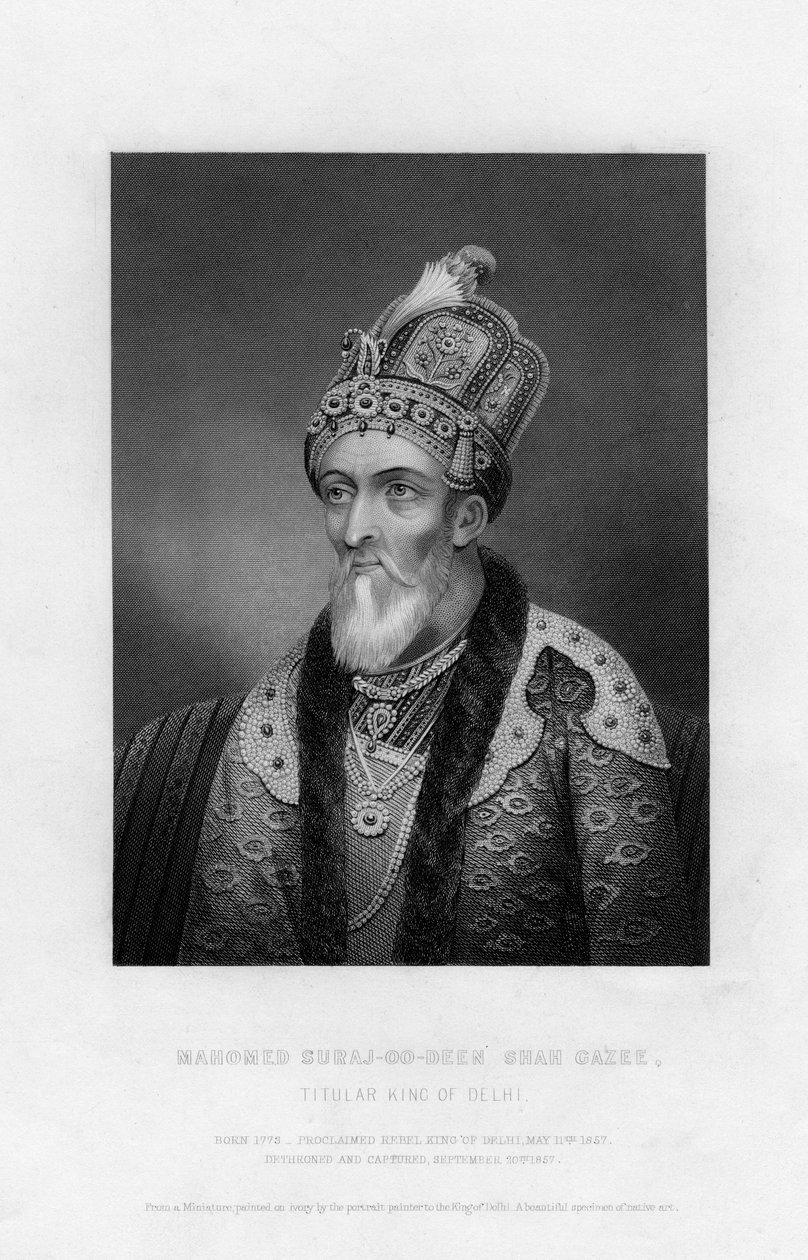 Mahomed Suraj-Oo-Deen Shah Gazee, titelkung av Delhi, 1800-talet av Unbekannt