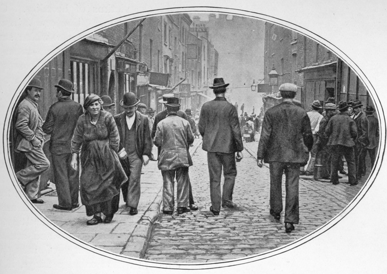 Det italienska samhällets huvudgata, Clerkenwell, London, c1900 1901 av Unbekannt