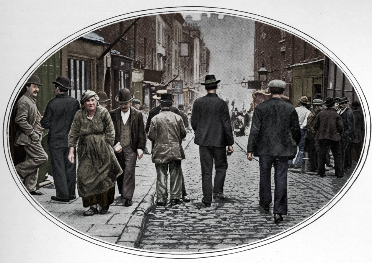 Det italienska samhällets huvudgata, Clerkenwell, London, c1900 1901 av Unbekannt