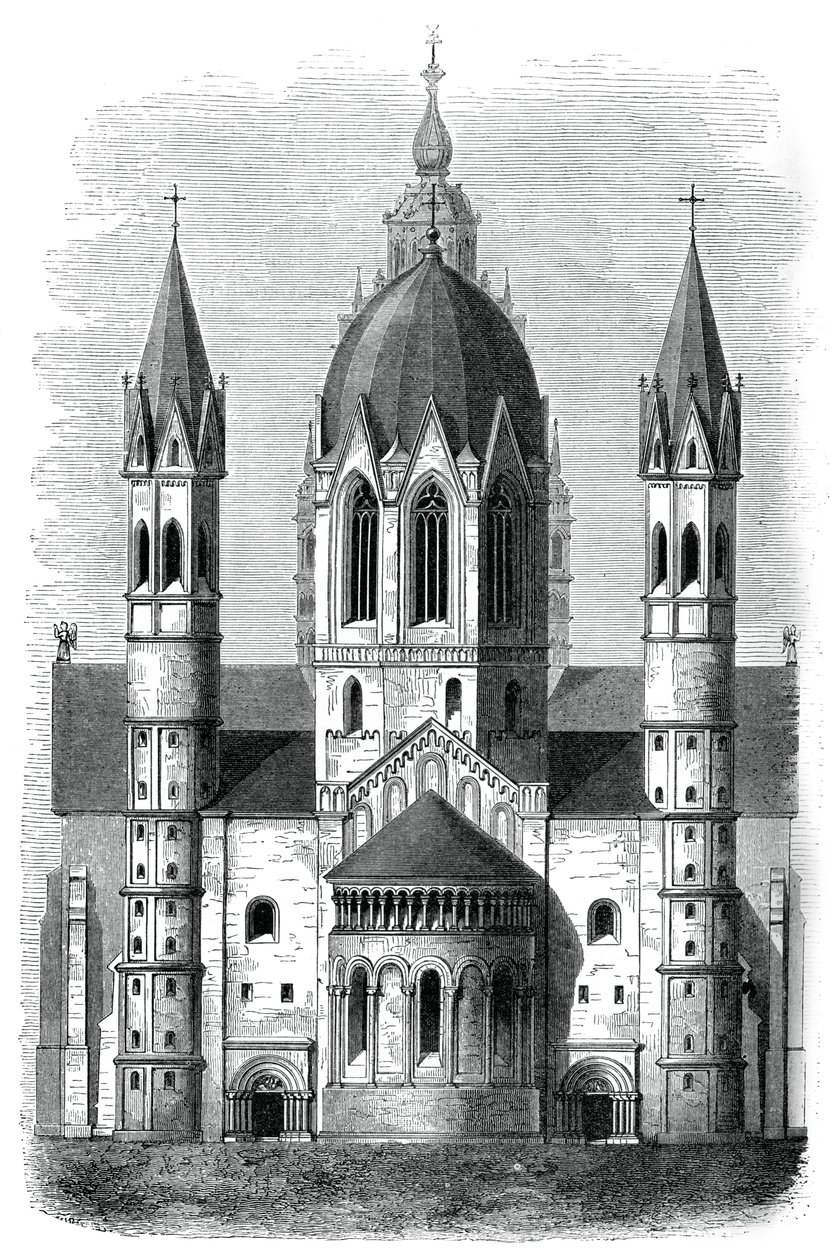 Mainz katedral, Rhen, Tyskland, 1100- och 1200-talet, 1870 av Unbekannt
