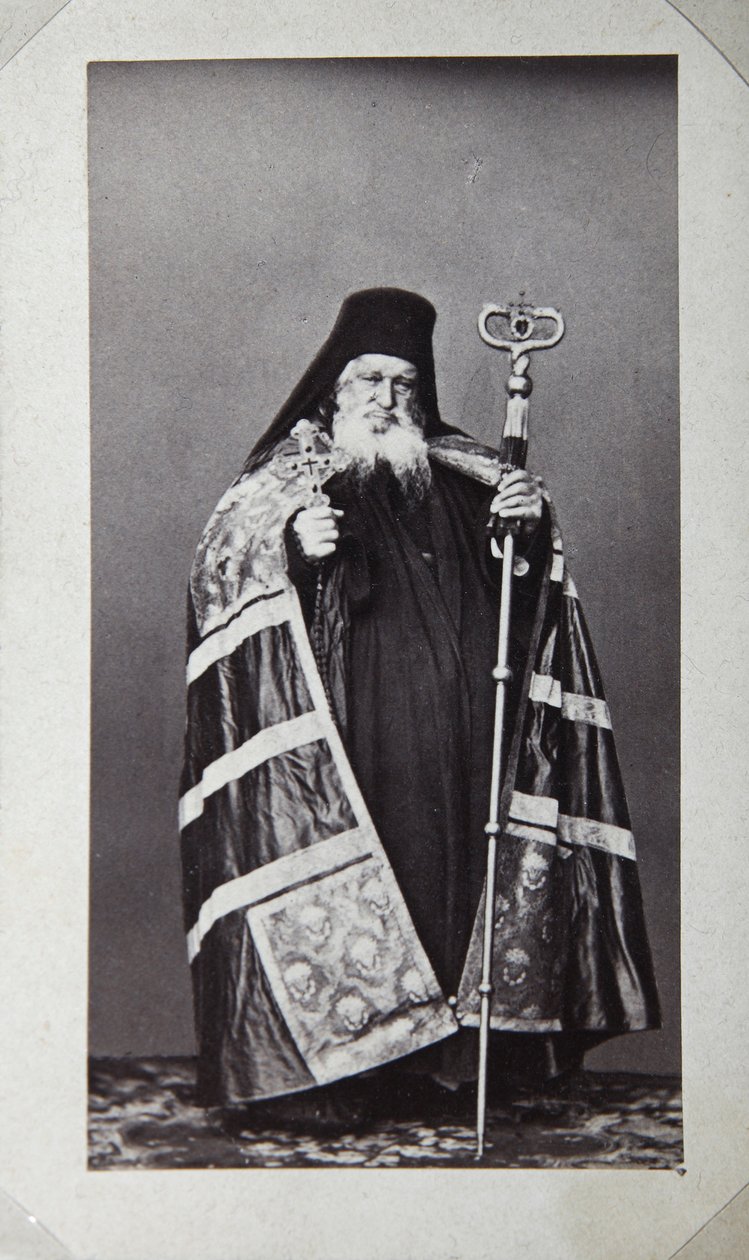 Makarios, ärkebiskop av St Panteleimon-klostret på berget Athos, Grekland, 1870-talet av Unbekannt