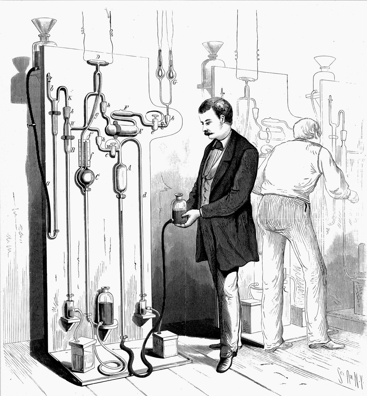 Tillverkar Edison glödlampor, 1880 av Unbekannt