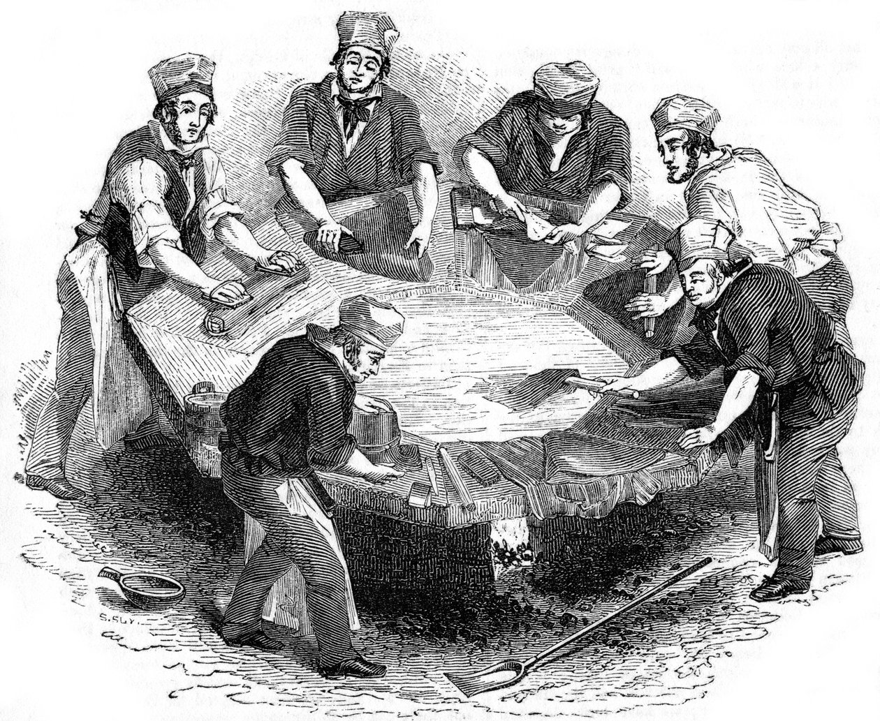 Att göra bäverhattar, 1841 av Unbekannt