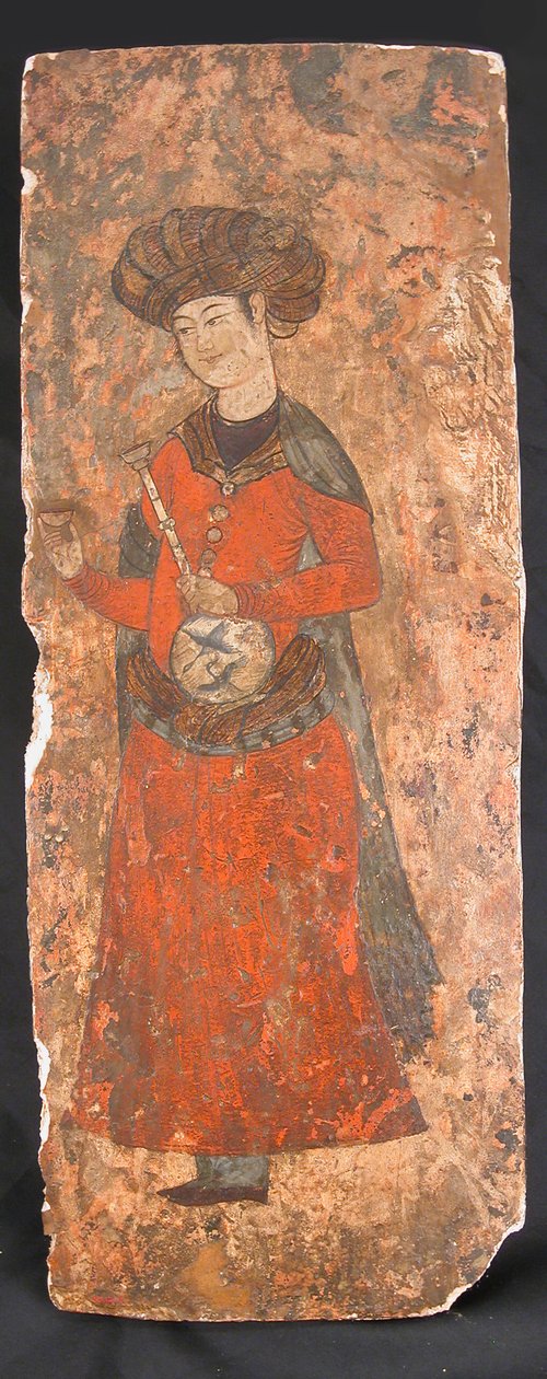 Man som håller en flaska och en kopp, 1500-1600-talet. av Unbekannt