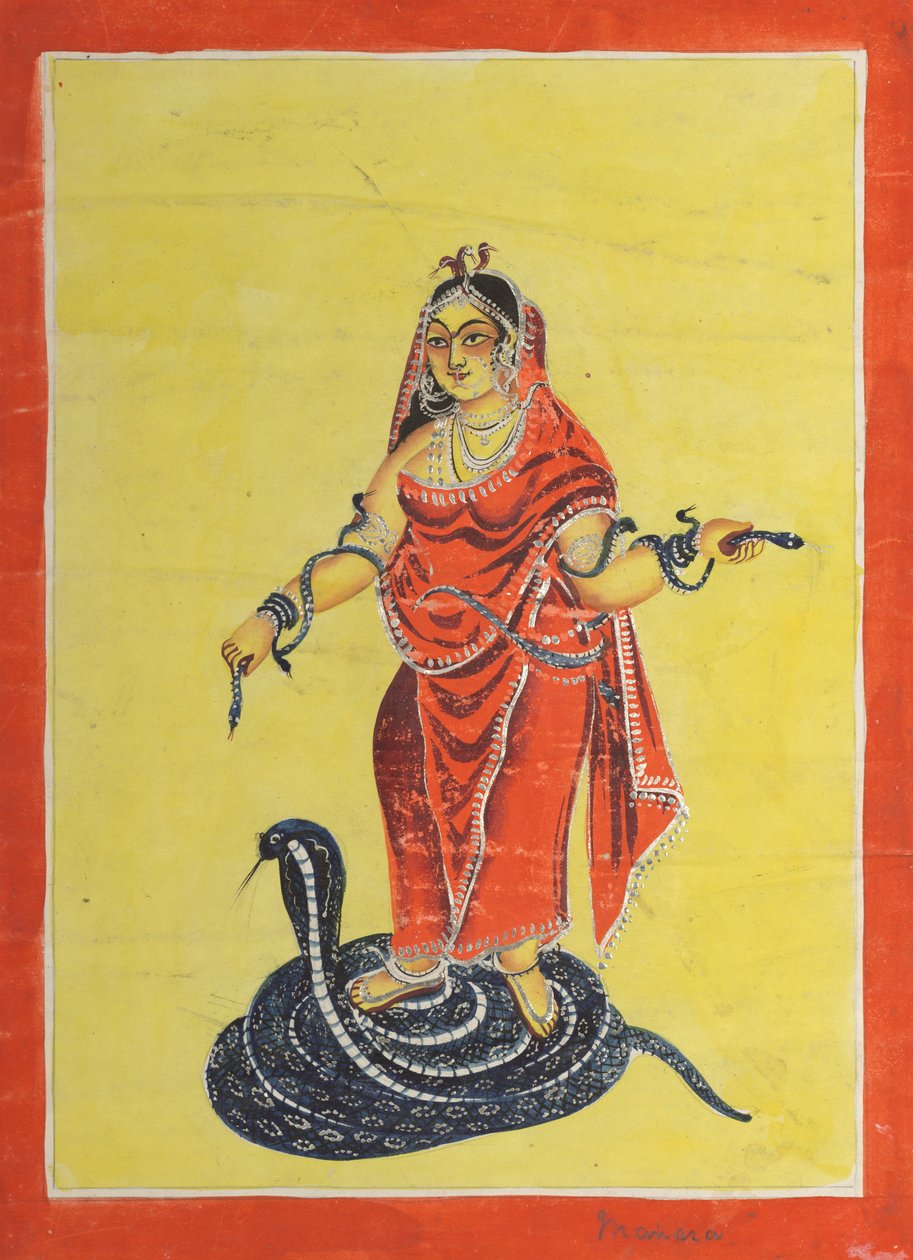 Manasa, ormgudinnan, 1800-talet. av Unbekannt