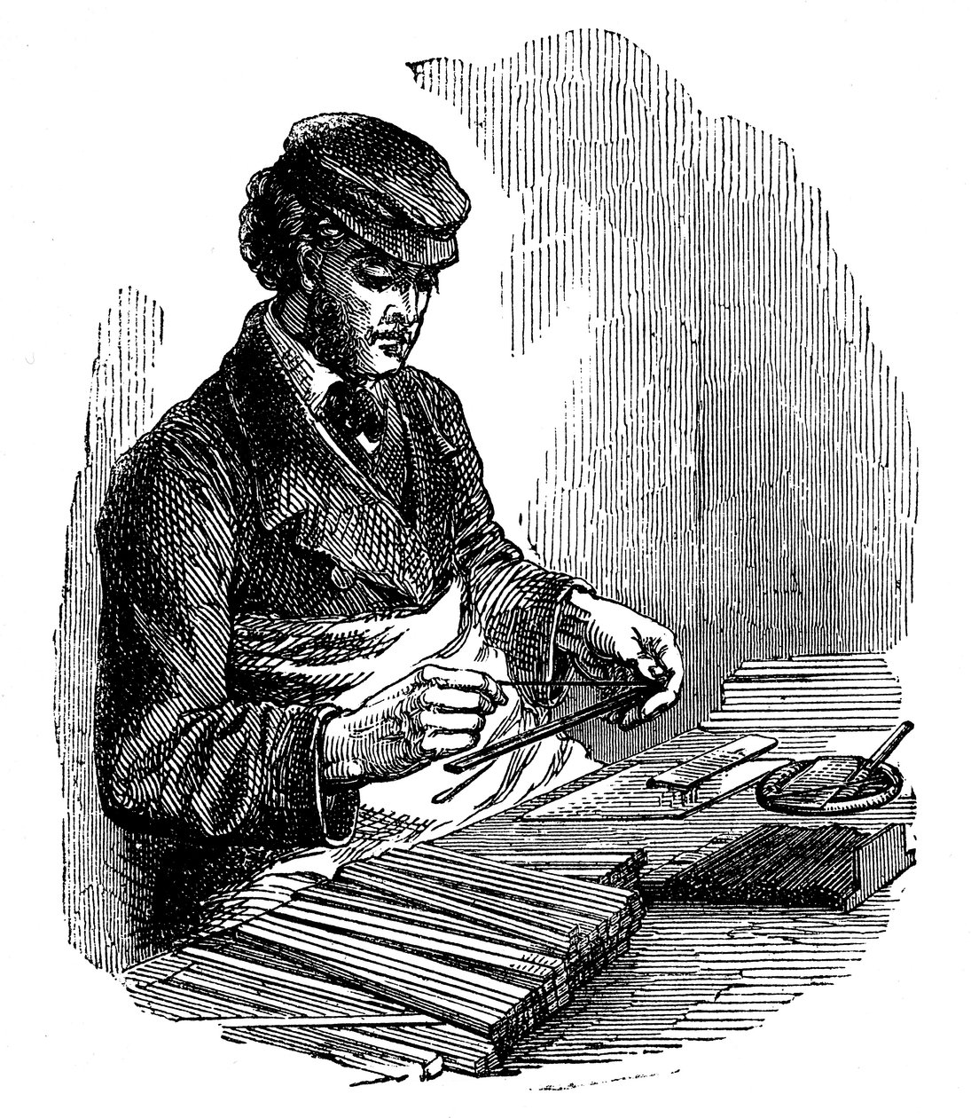 Tillverkar pennor, 1872 av Unbekannt