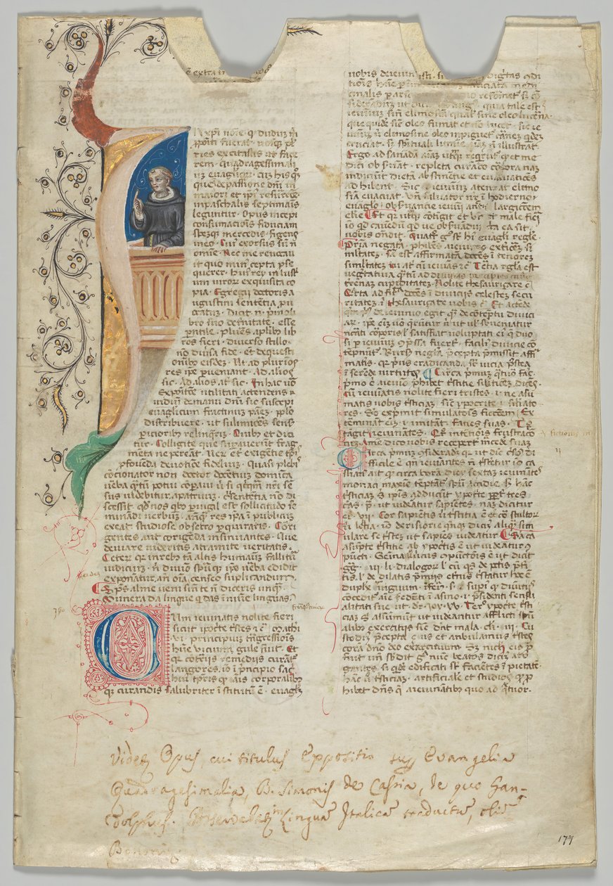 Manuskriptblad, italienska, 1300-talet. av Unbekannt