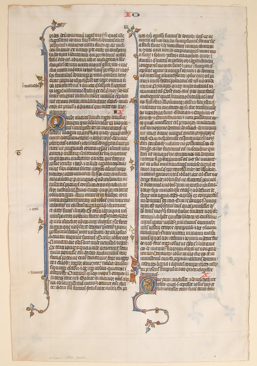 Manuskriptblad från en bibel, ca. 1280-1300. av Unbekannt