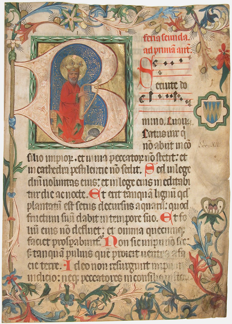 Manuskriptblad från ett missal, österrikiskt, sent 1400-tal. av Unbekannt