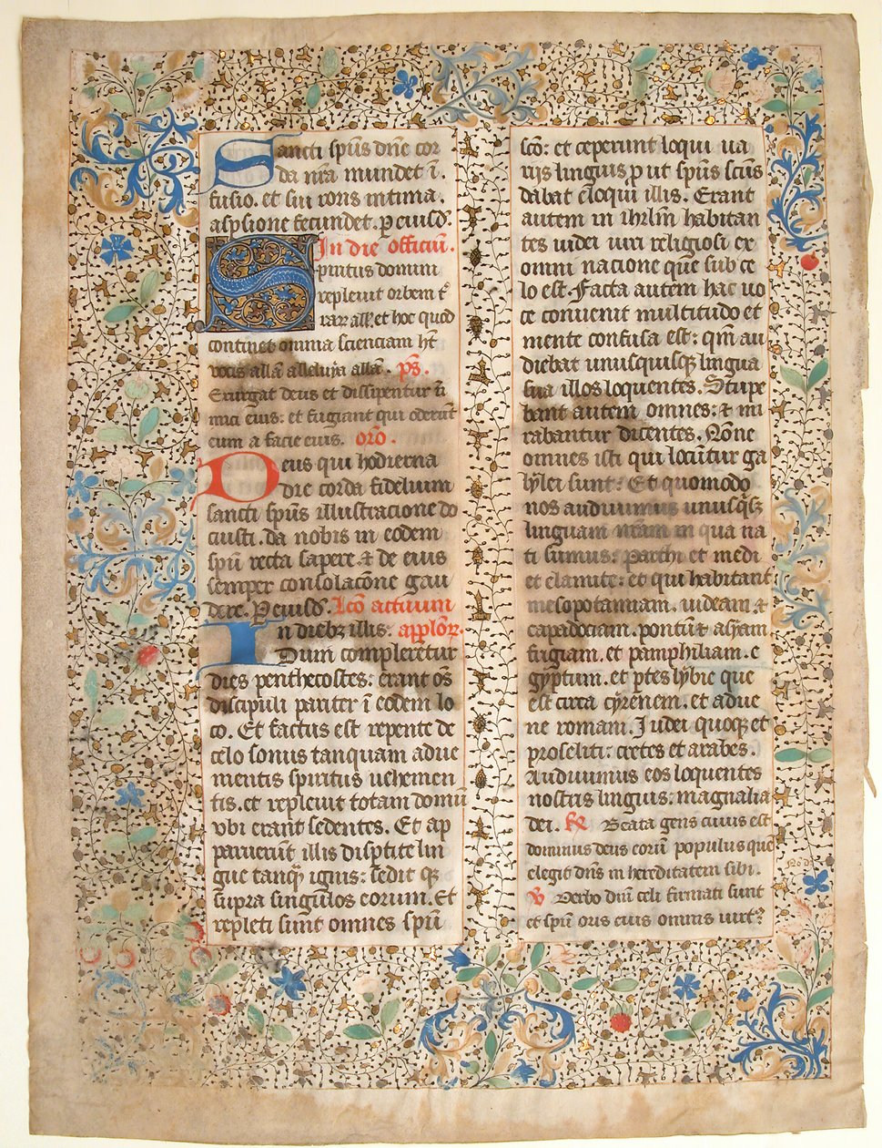 Manuskriptblad från ett missal, franskt, mitten av 1400-talet. av Unbekannt