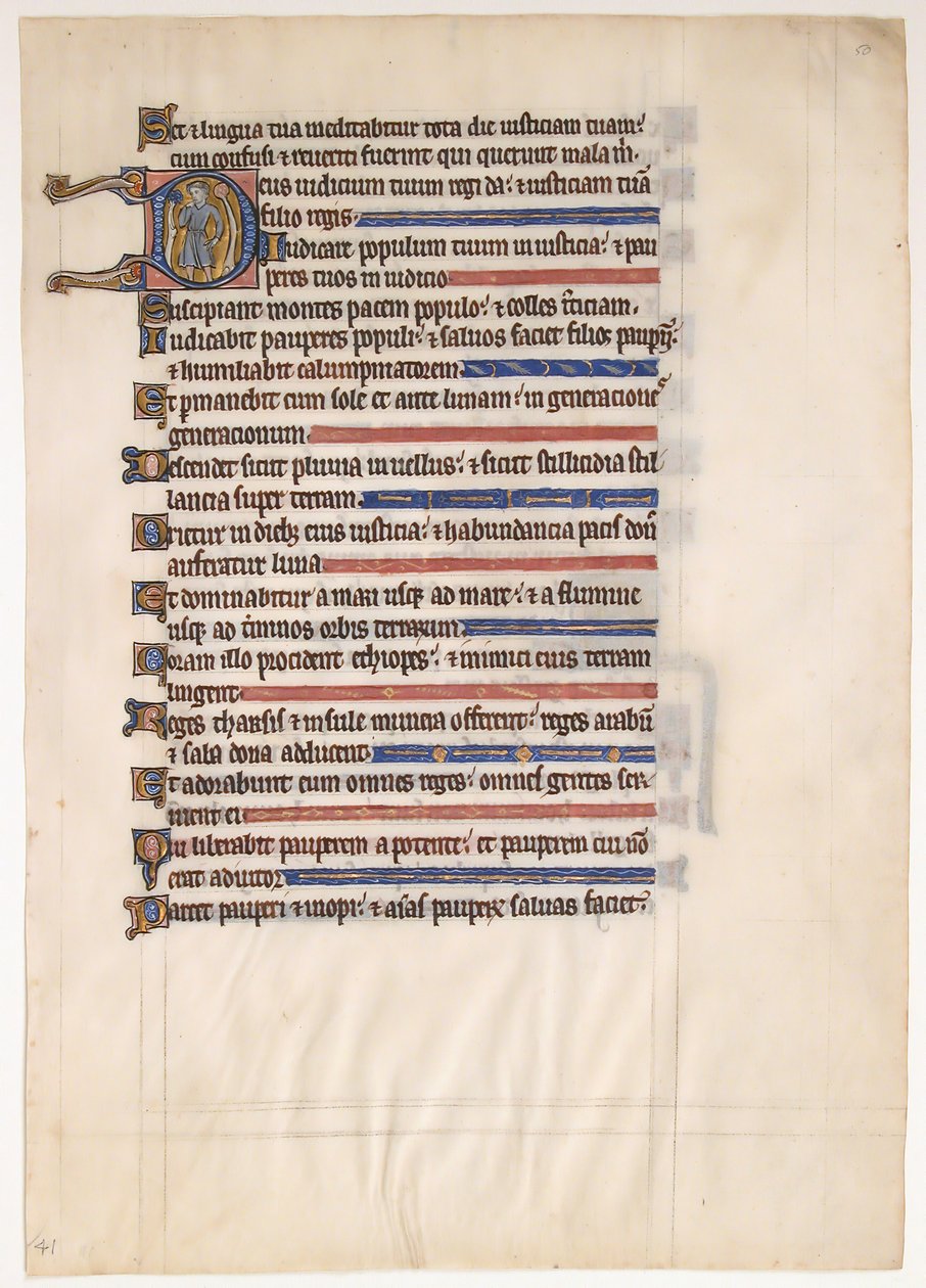 Manuskriptblad från en kunglig psalter, 1200-talet. av Unbekannt