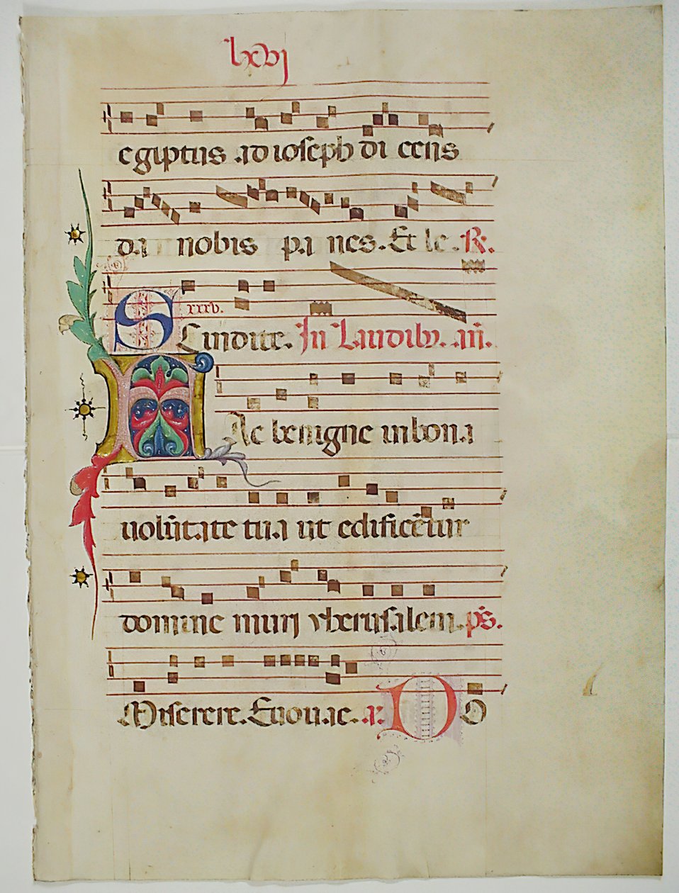 Manuskriptblad med initial A, från ett antifonarium, italienskt, 1400-tal. av Unbekannt