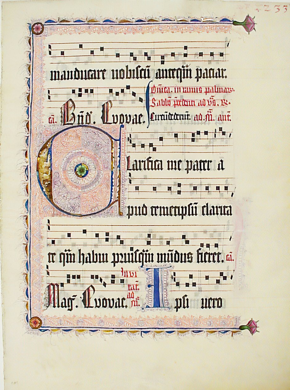 Manuskriptblad med initial C, från ett antifonarium, tyska, ca. 1425-50. av Unbekannt