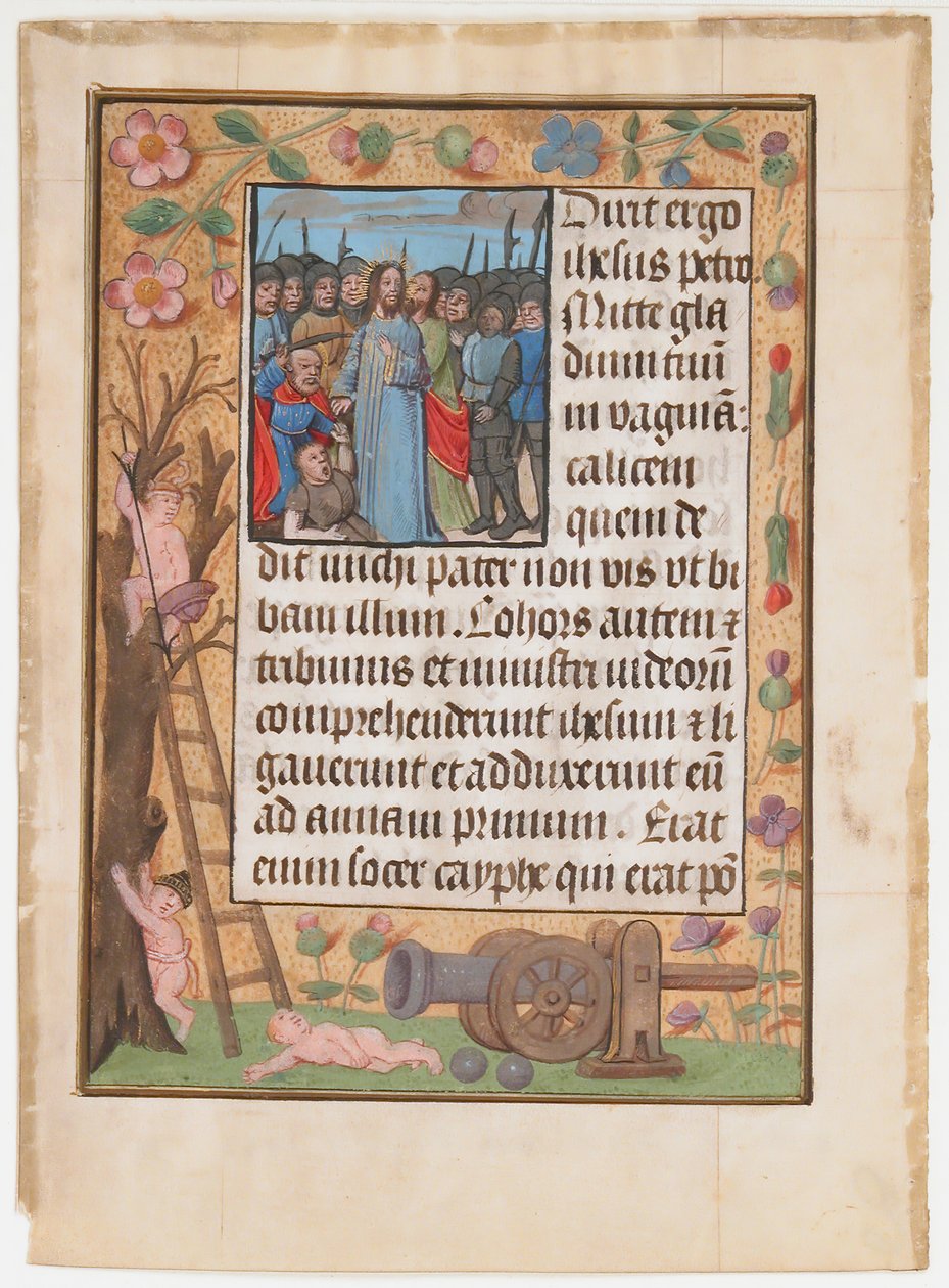 Manuskriptblad med sveket, från en timbok, ca. 1500. av Unbekannt