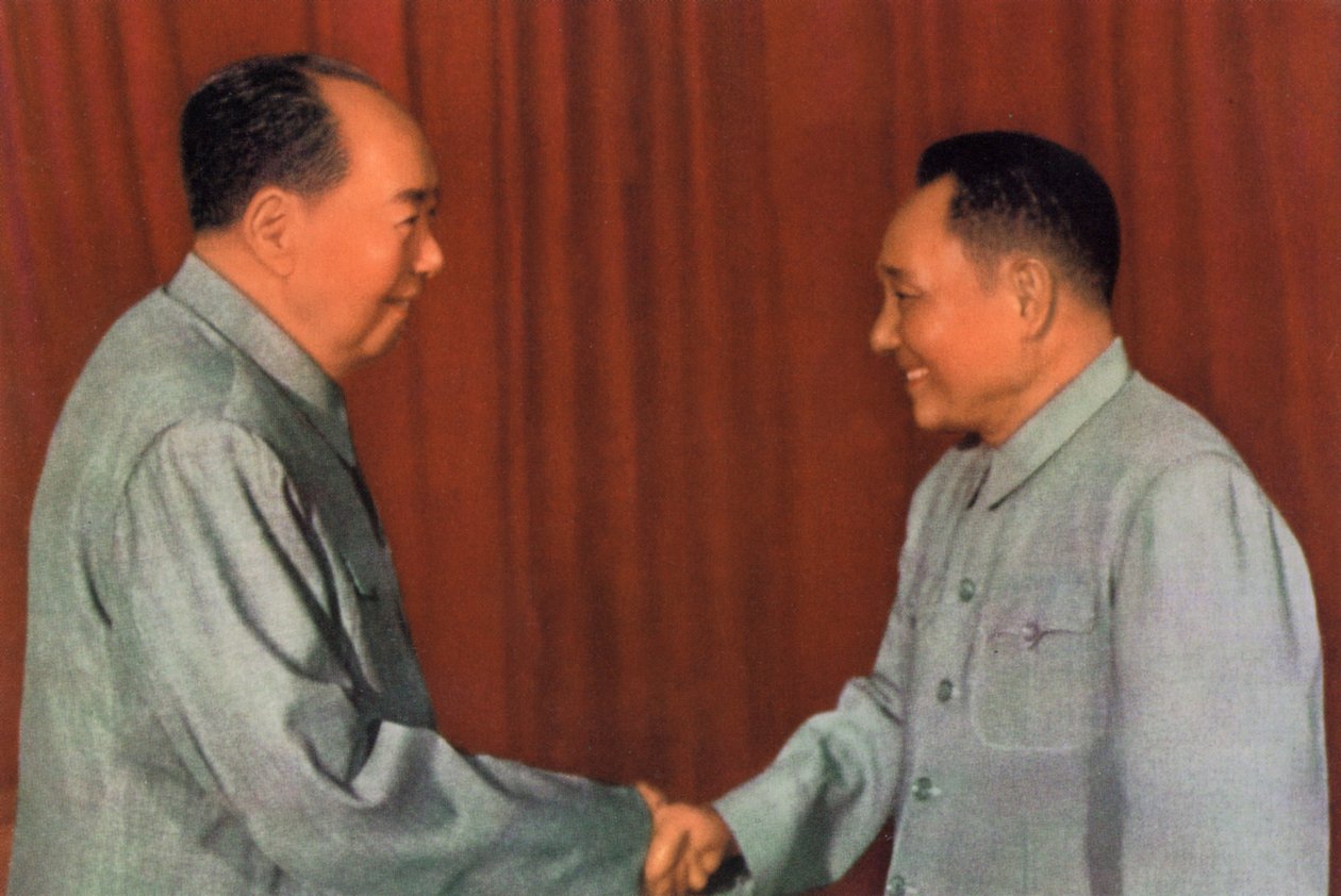 Mao Zedong och Deng Xiaoping, kinesiska kommunistledare, c1960-talet av Unbekannt