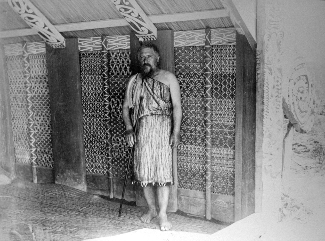 Maoris kommunala hydda, Nya Zeeland, 1899 av Unbekannt