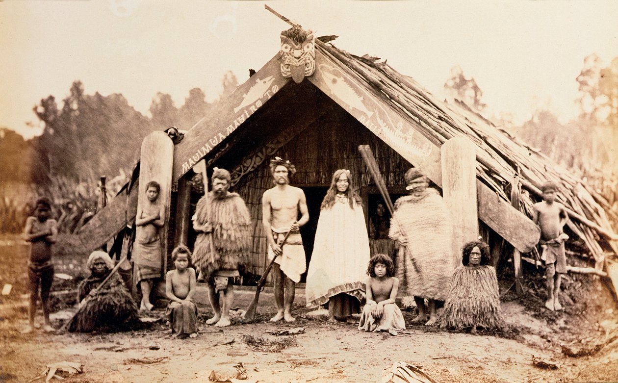 Maorifamiljen, Nya Zeeland, c1880-talet av Unbekannt