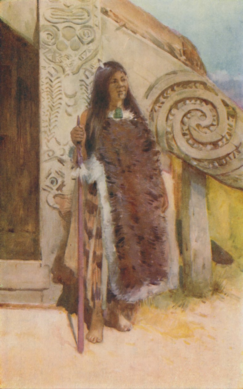 Maori i ursprungsdräkt, 1924 av Unbekannt