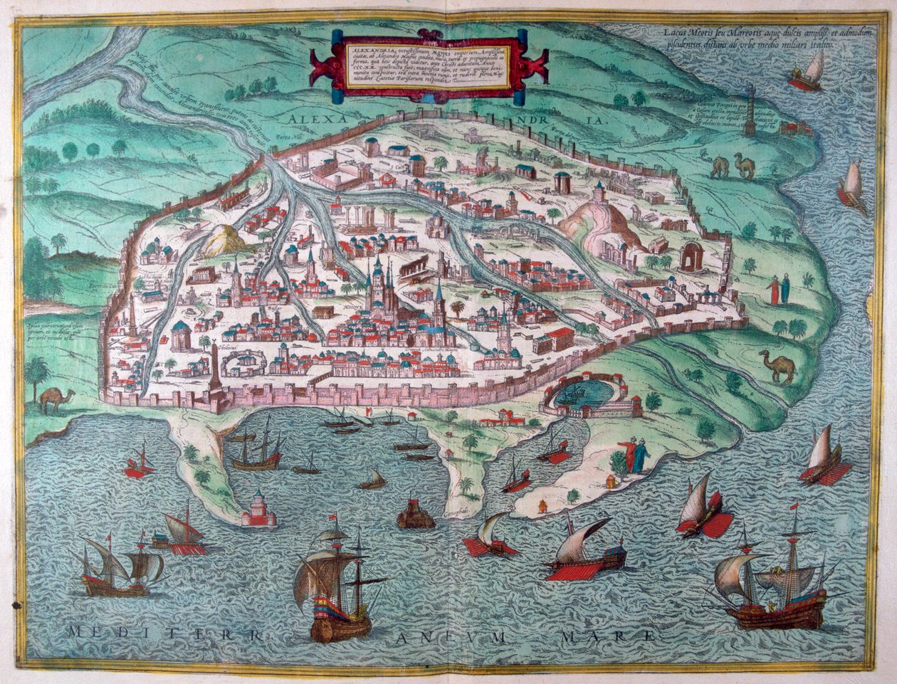 Karta över Alexandria, Egypten, 1600-talet av Unbekannt