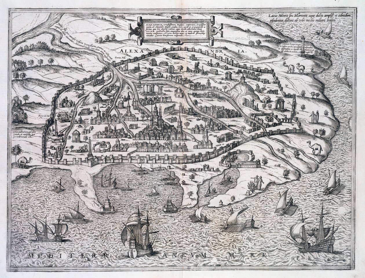 Karta över Alexandria, Egypten, c1625 av Unbekannt