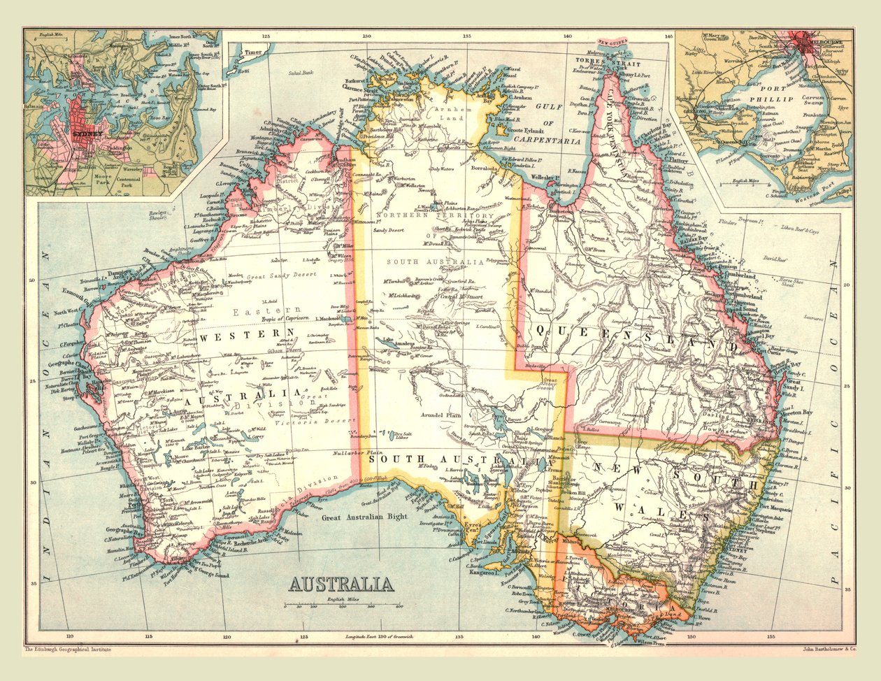 Karta över Australien, 1902. av Unbekannt